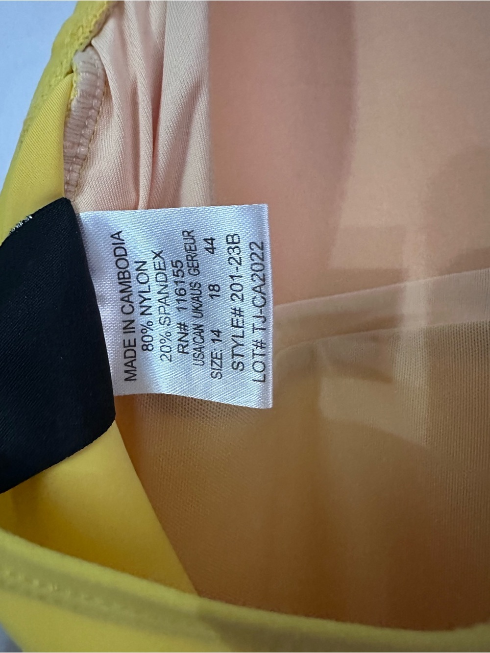 Bright Yellow Women's One-Piece Swimsuit with Skirted Hem - Picture 4 of 4